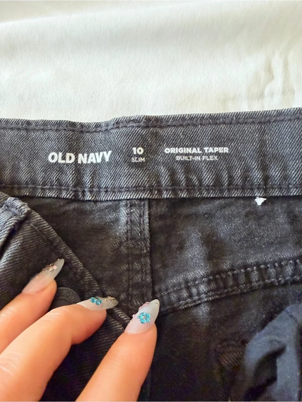 Old Navy Boys Original Taper Built in Flex Black Jeans in Size 10 Slim